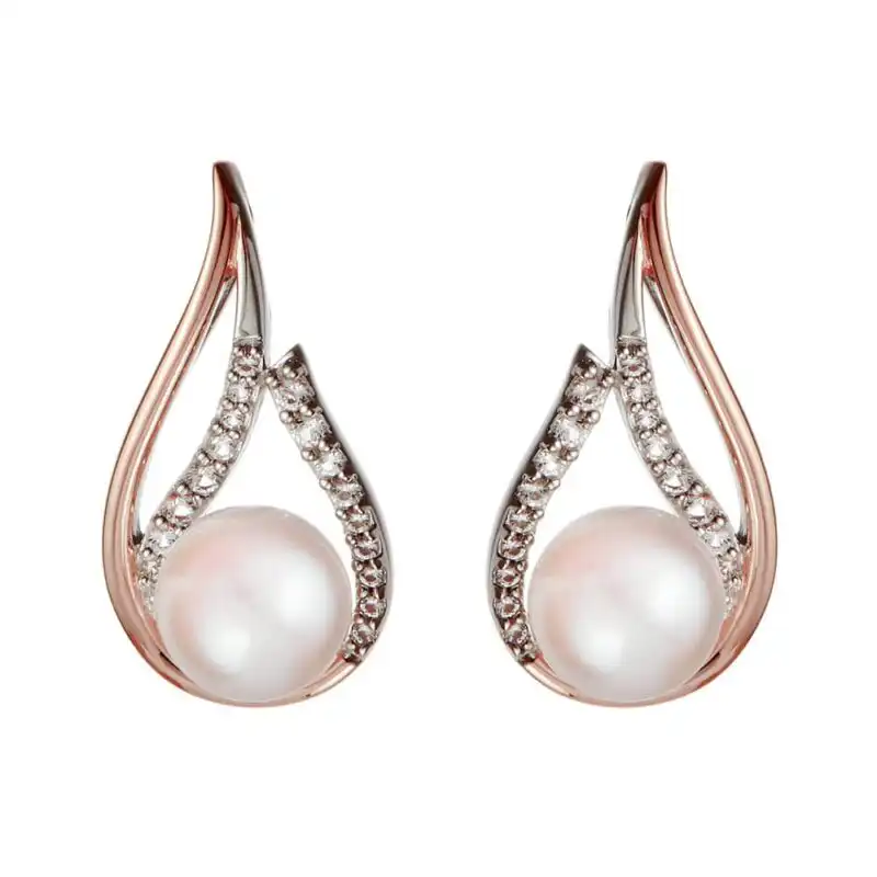 Camrose Wave Pearl Stud Earring