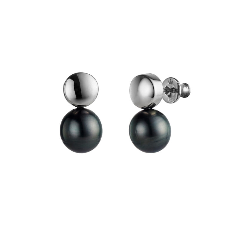 Tahitian Pearl Button Stud Earrings