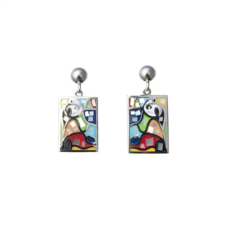Sofia Mother of Pearl Square Drop Earrings