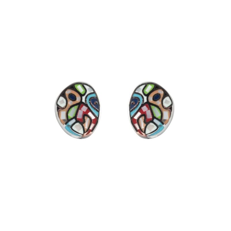 Sofia Mother of Pearl Oval Stud Earrings