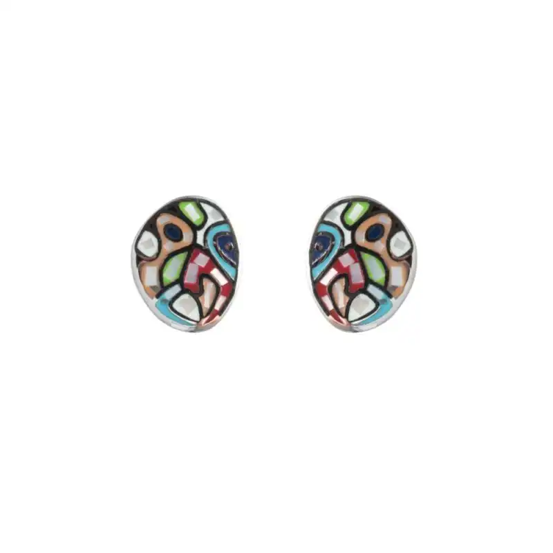 Sofia Mother of Pearl Oval Stud Earrings