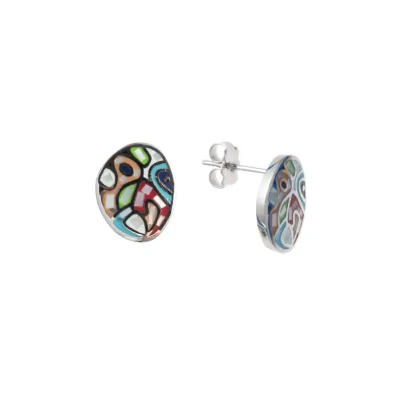 Sofia Mother of Pearl Oval Stud Earrings