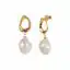 13-15mm white baroque freshwater pearl oval drop earrings