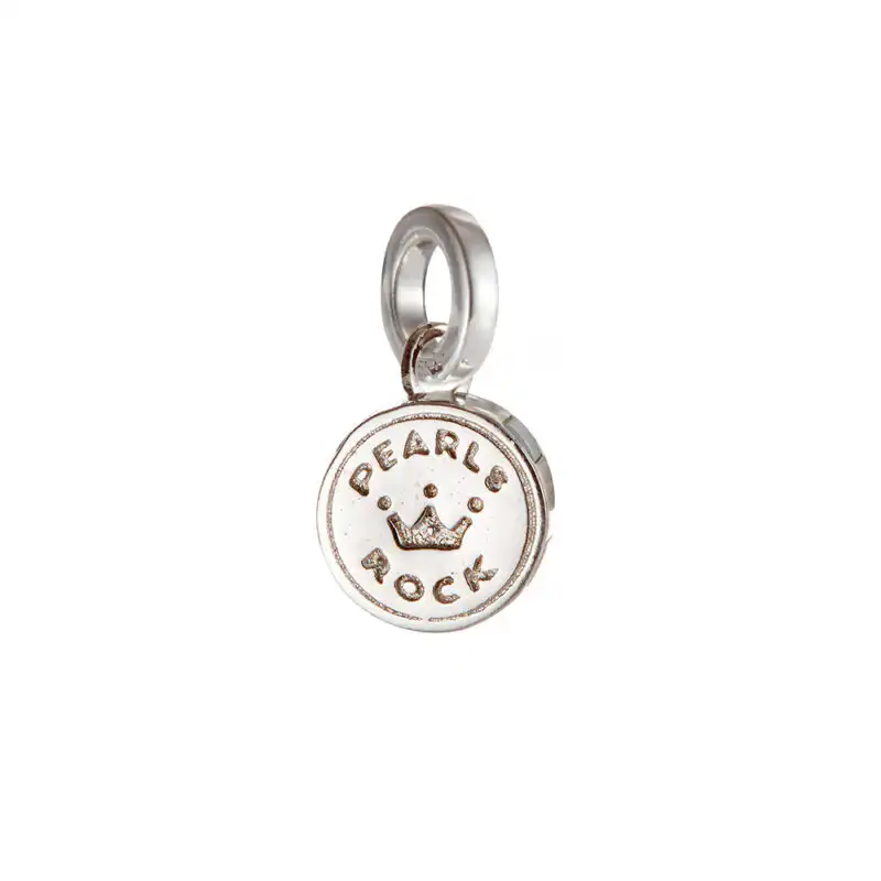 Mother-of-pearl stick-of-rock sterling silver charm