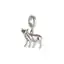 3mm white near round freshwater pearl Cow sterling silver charm