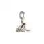 3mm white near round freshwater pearl Crapaud sterling silver charm