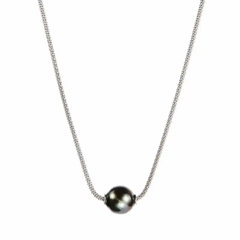 Tahitian Pearl Silver Necklace