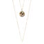 Long Paua Round Pendant with Double Chain