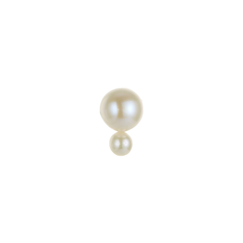 3-6mm Freshwater button pearls set on yellow gold-plated Sterling Silver stud earring