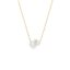 4mm and 6mm Freshwater button and Keshi pearl necklace set with white topaz on yellow gold-plated Sterling Silver chain