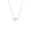 4mm and 6mm Freshwater button and Keshi pearl necklace set with white topaz on yellow gold-plated Sterling Silver chain