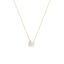7mm white baroque freshwater pearl 4mm white button freshwater pearl white topaz 9ct yellow gold necklace