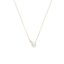 8mm white Keshi freshwater pearl white topaz 9ct yellow gold necklace