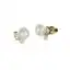 6mm white baroque freshwater pearl 3mm white button freshwater pearl white topaz 9ct yellow gold stud earrings