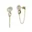 7mm white Keshi freshwater pearl white topaz 9ct yellow gold chain earrings
