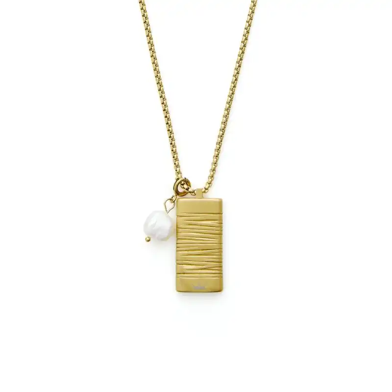 9mm white baroque freshwater pearl beach design yellow gold plated stainless steel pendant