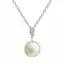 10mm white freshwater button white topaz drop sterling silver pendant