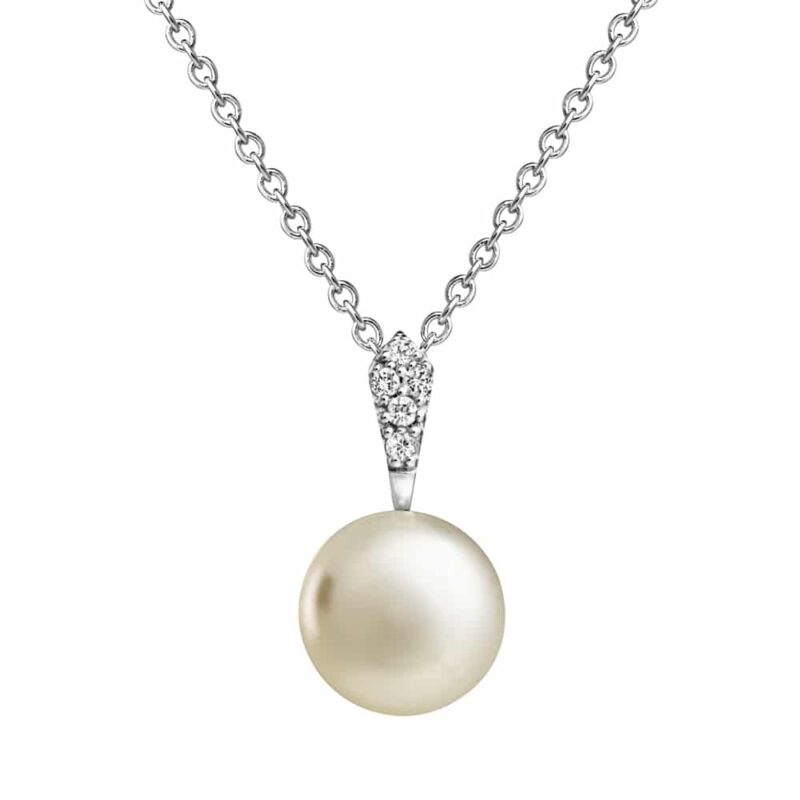 10mm white freshwater button white topaz drop sterling silver pendant