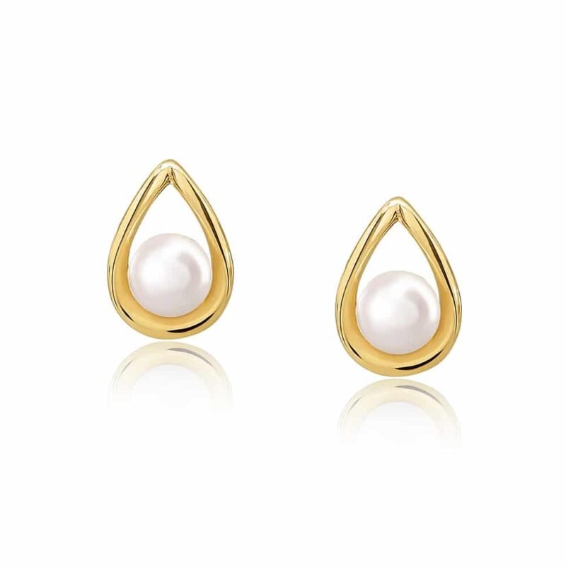 Jersey Pearl 9ct yellow gold Akoya pearl stud earrings