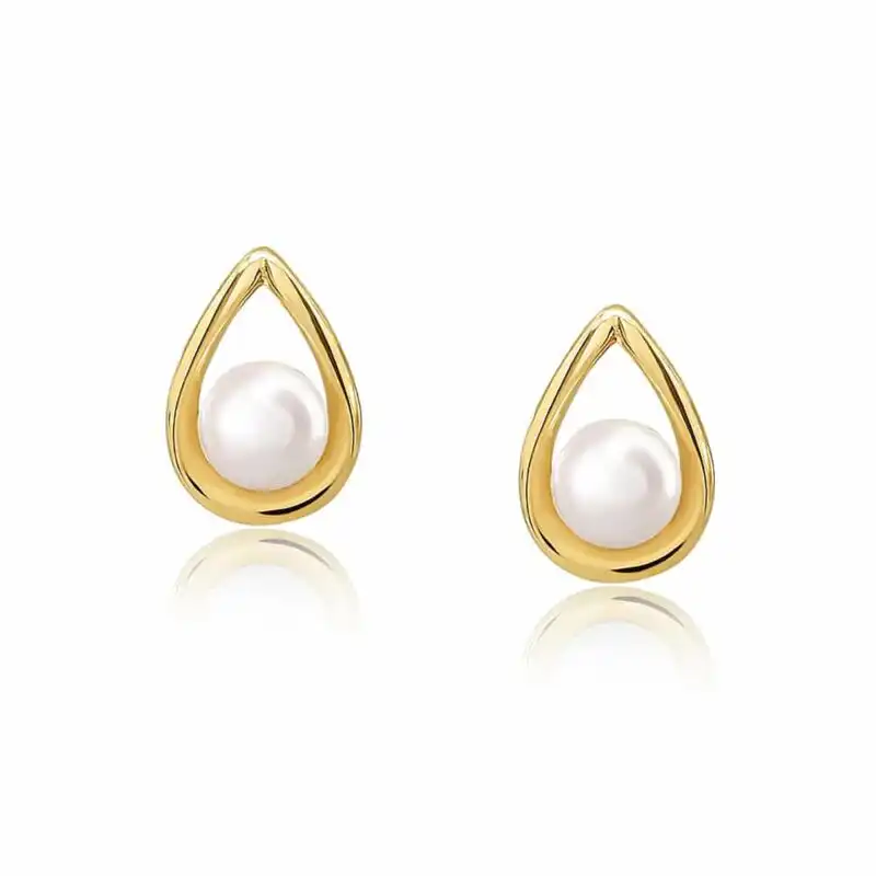 Jersey Pearl 9ct yellow gold Akoya pearl stud earrings
