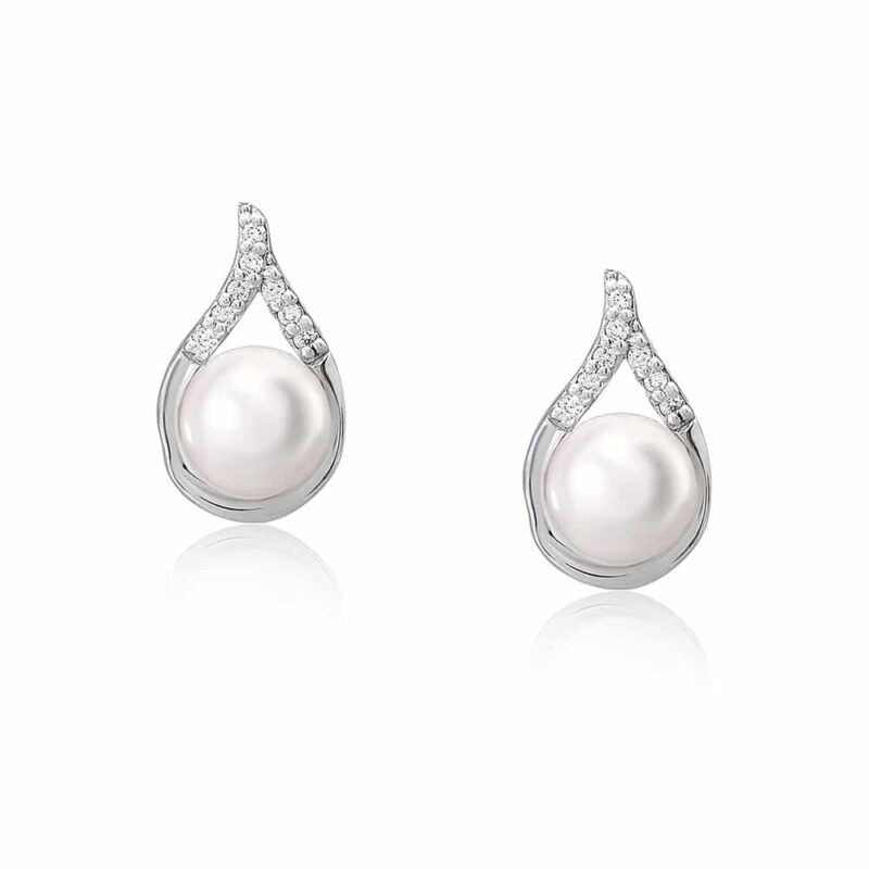 Jersey Pearl Akoya and Diamond White Gold Earrings