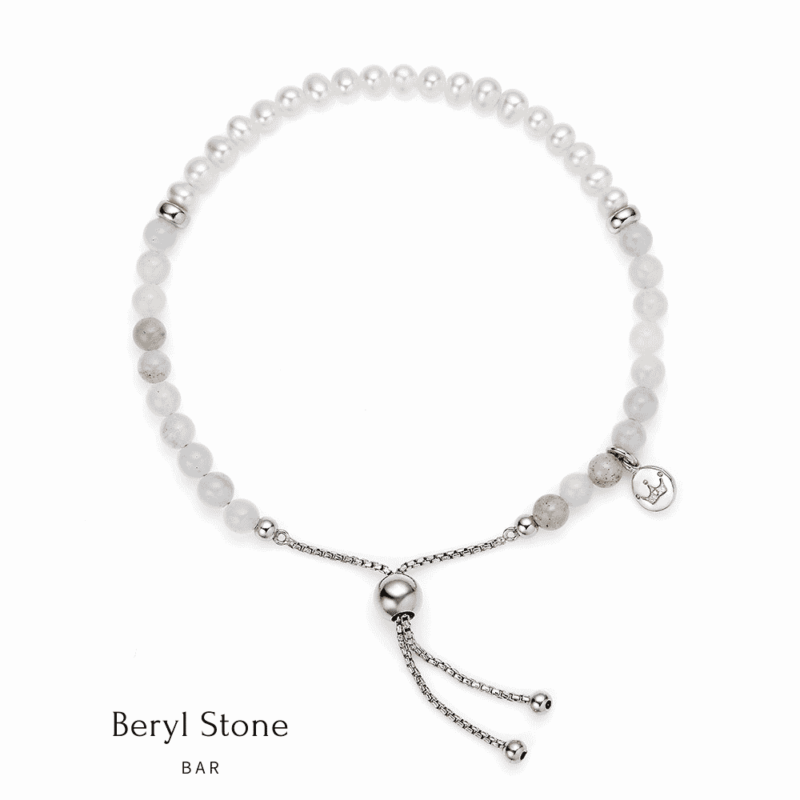 Sky Bar Beryl Stone Pearl Bracelet