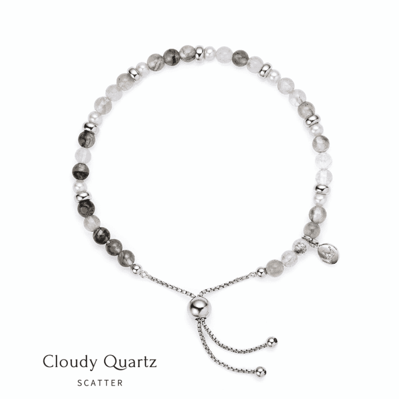 Sky Pearl Bracelet cloudy quartz scatter