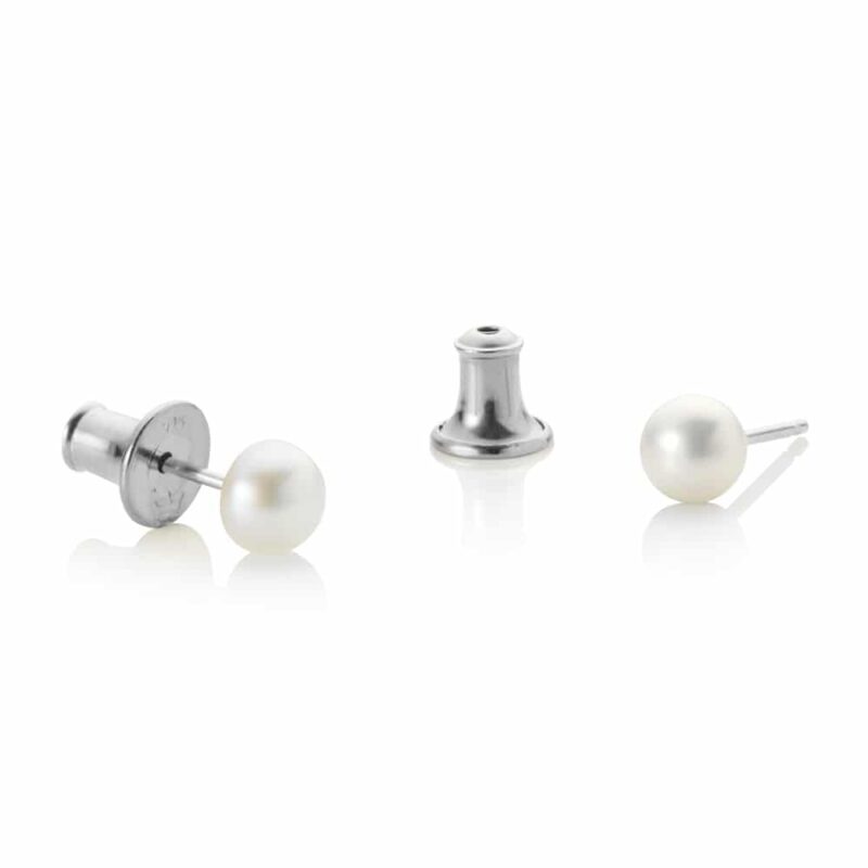 5mm Crown Button Pearl Stud Earrings