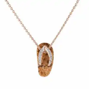Flip Flop pendant pink granite sparkle rose gold