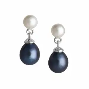 Dew Drop White and Peacock Earrings