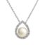 white button freshwater white topaz tear drop sterling silver pendant