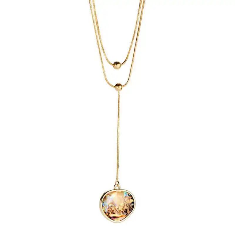 Paua Disc Double Necklace