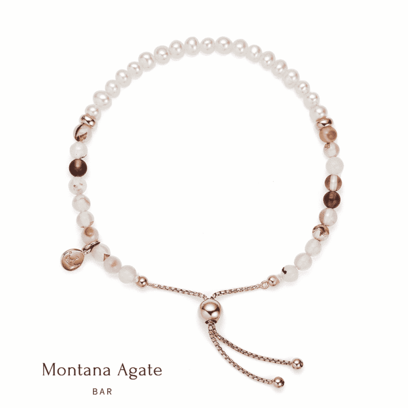 Sky Pearl Bracelet montana agate