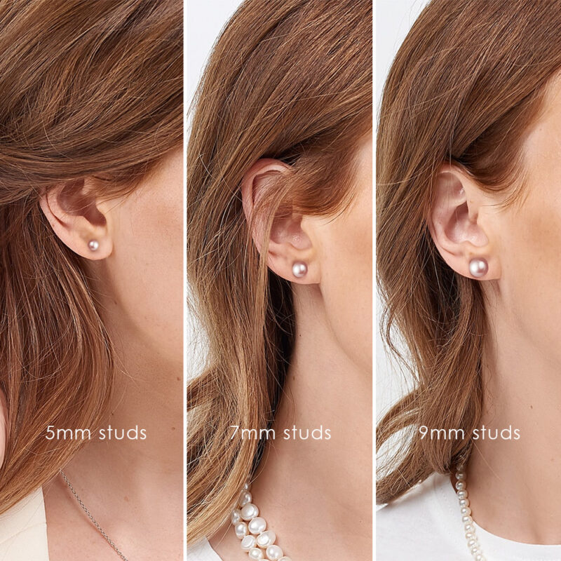 Pearl stud earring size guide