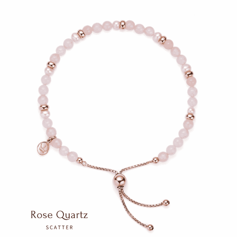 Sky Pearl Bracelet rose quartz scatter
