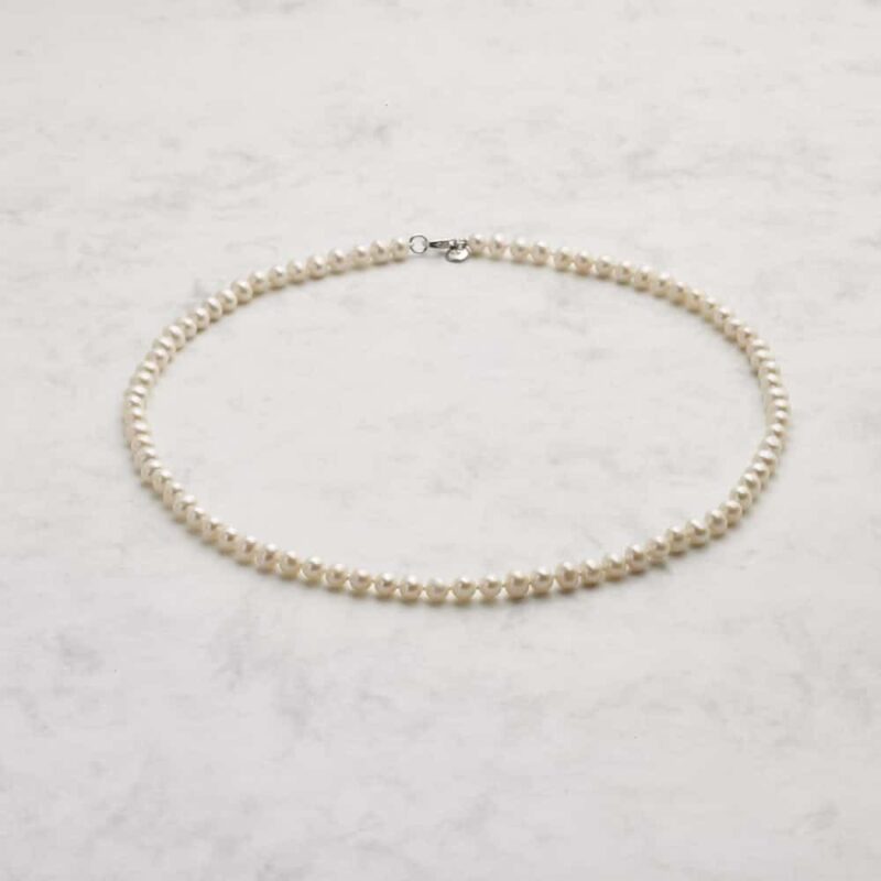 5mm Signature White Pearl Necklace 18"