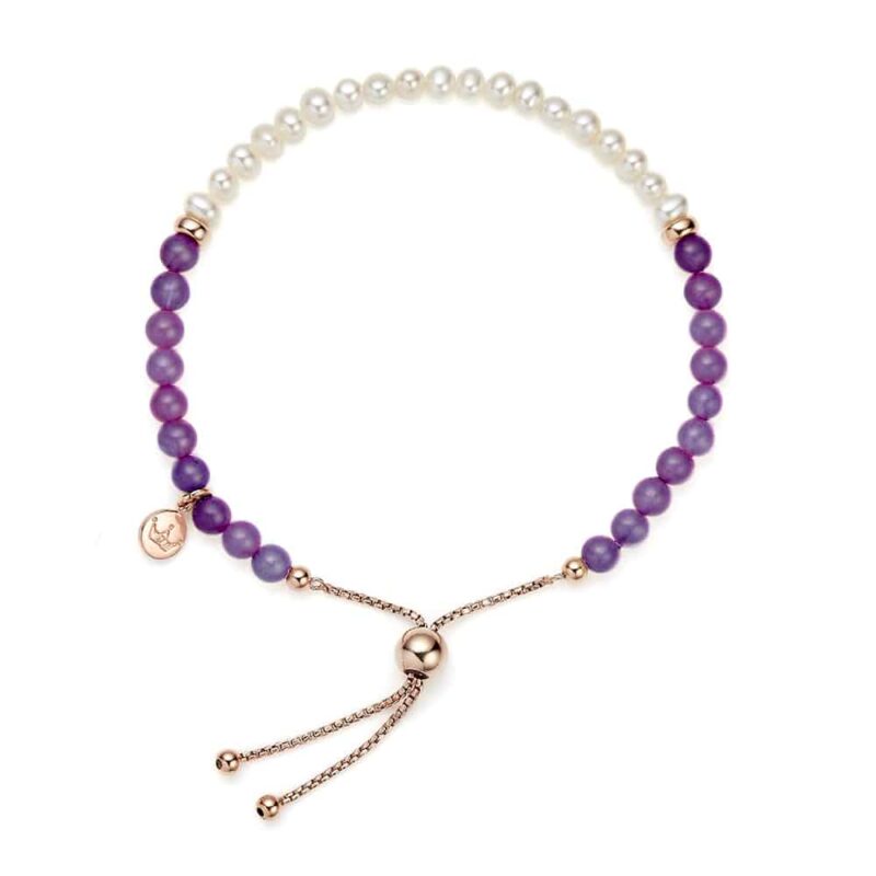 Sky Bar Amethyst Pearl Bracelet