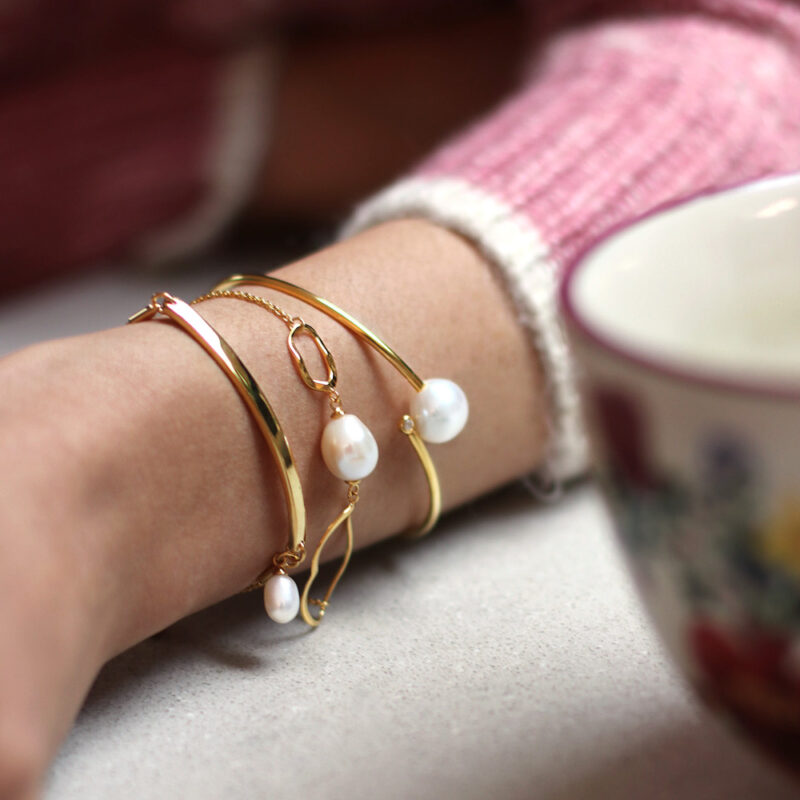 Viva Yellow Gold Pearl Bracelet