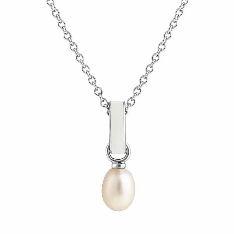 Viva Enamel Pearl Pendant white