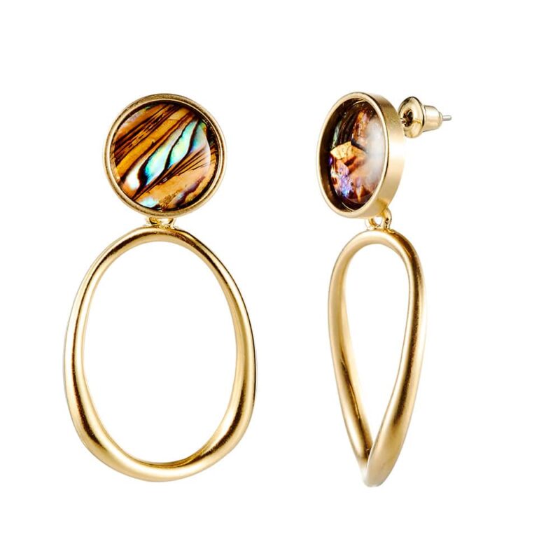 Paua Round Drop Earrings
