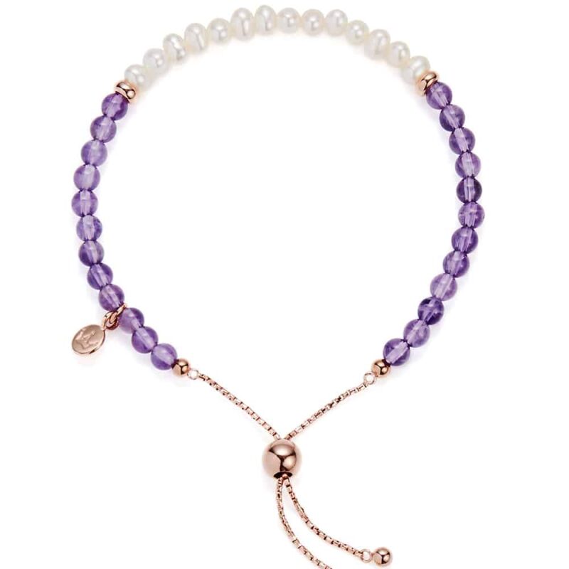 Sky Bar Amethyst Pearl Bracelet