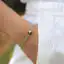 Model wearing tahitian pearl bracelet in silver