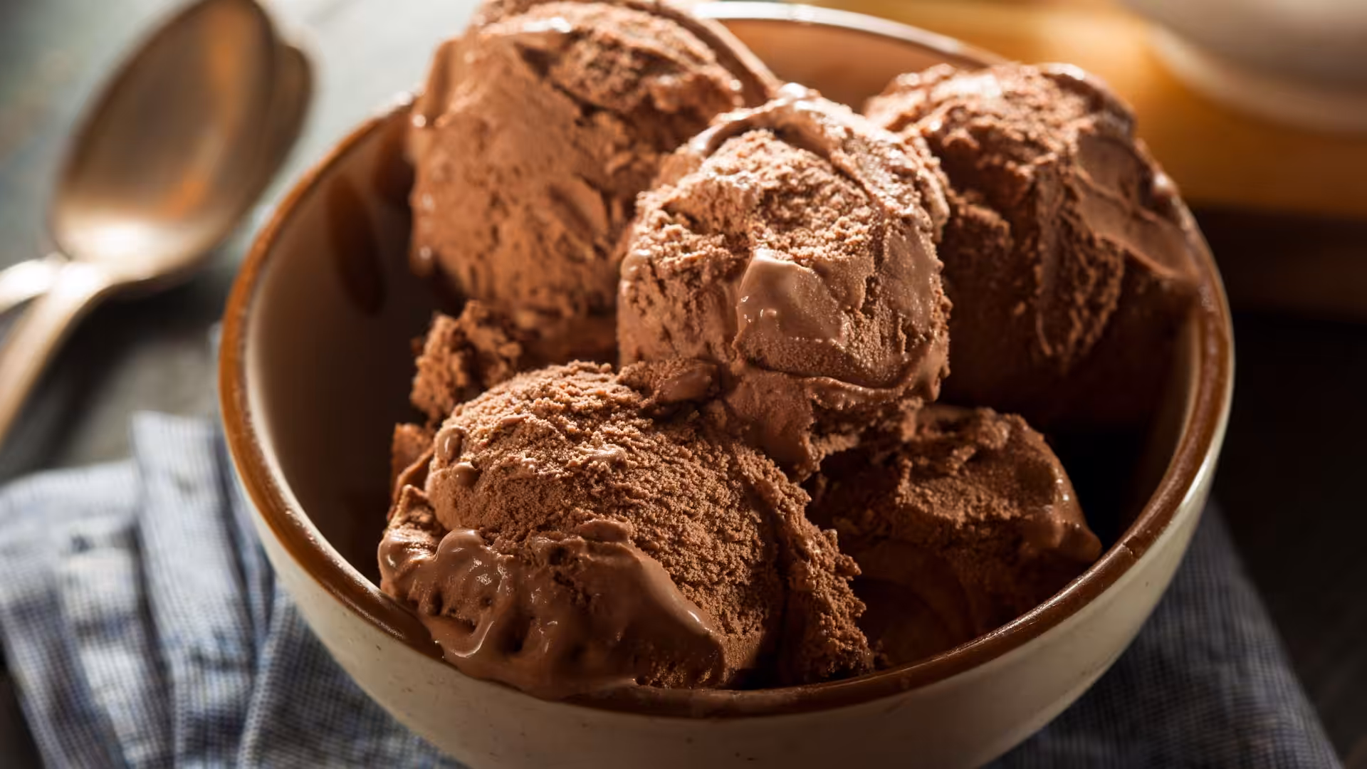 bowl of chocolate ice cream
