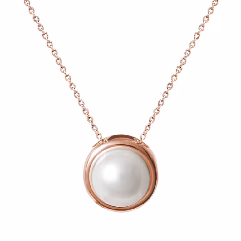 Alice Rose Gold Single Pearl Pendant