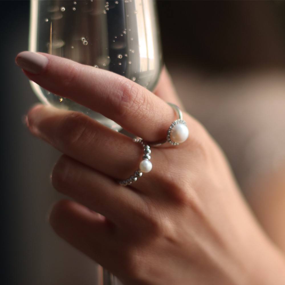 アクセサリー PEARL RING Jersey Pearl - Amberley Cluster Pearl Ring