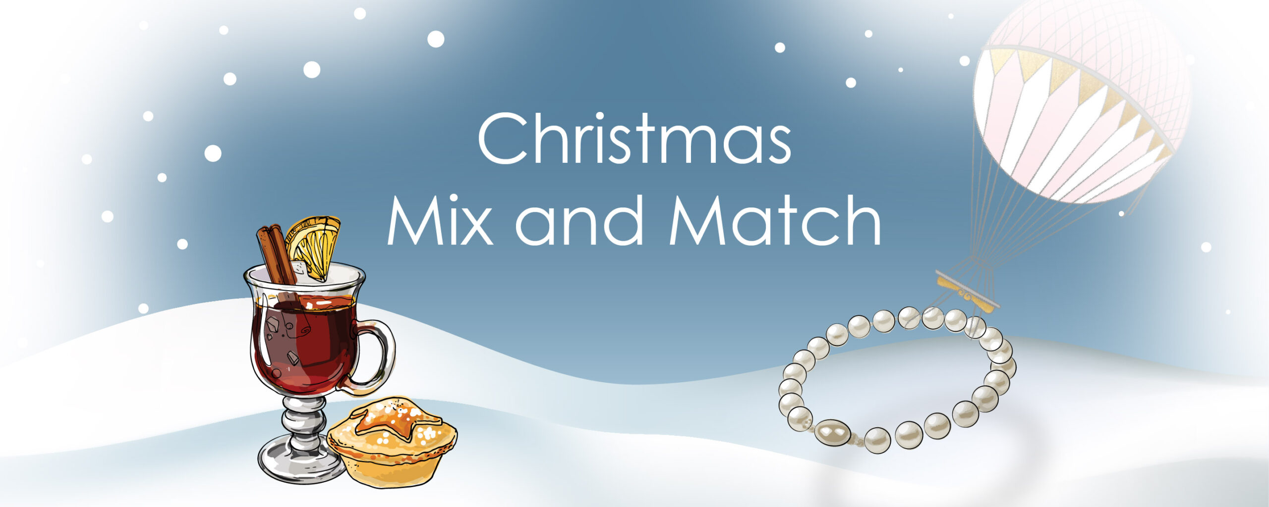 graphic showing jersey pearls christmas mix and match event