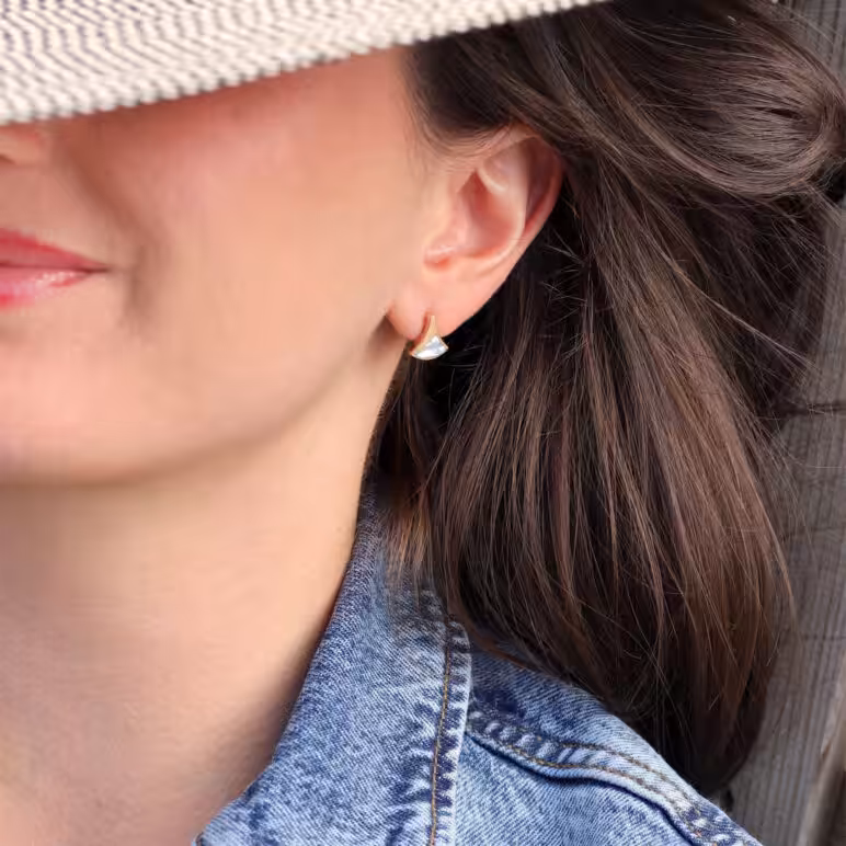 Jersey Ormer Yellow Gold Stud Earrings