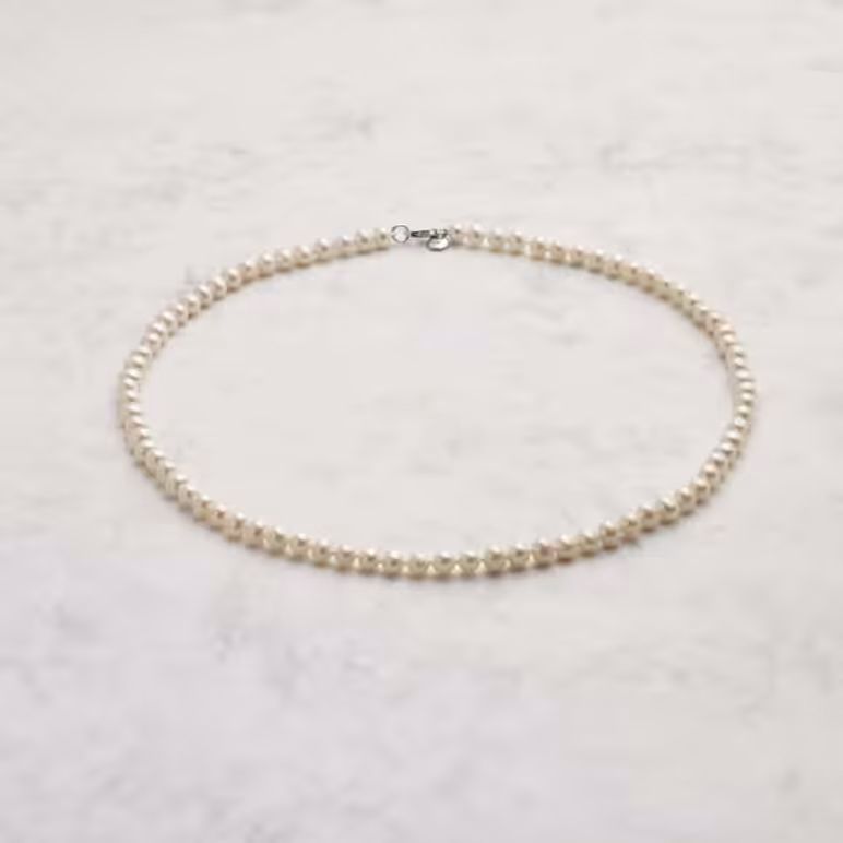 5mm Signature White Pearl Necklace 18"