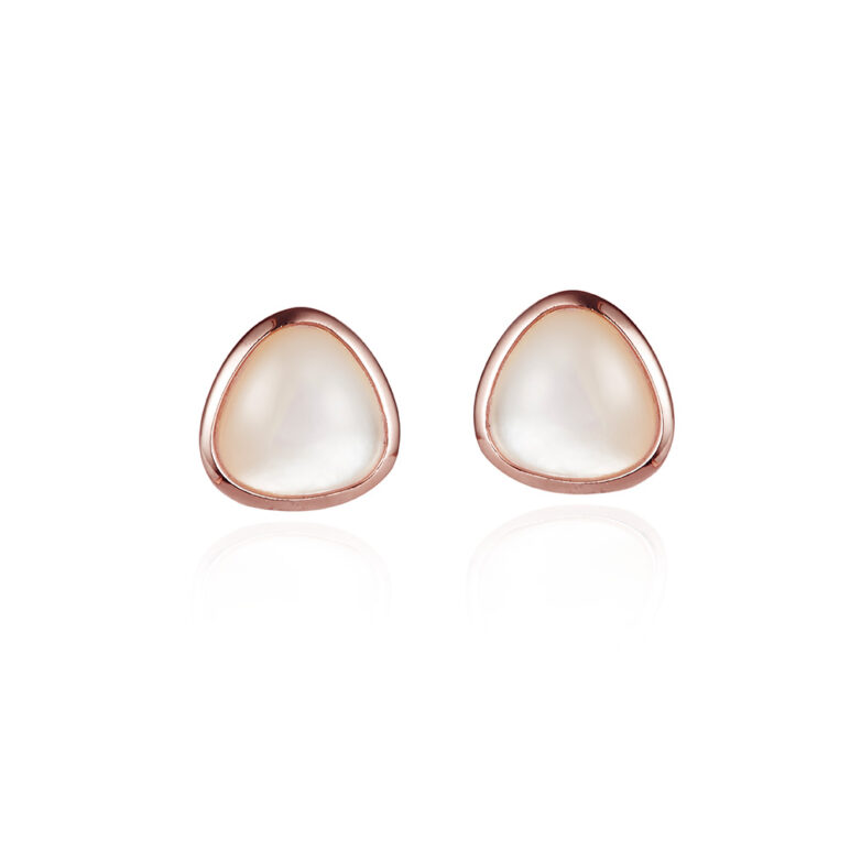 Mother of Pearl Rose Gold Stud Earrings