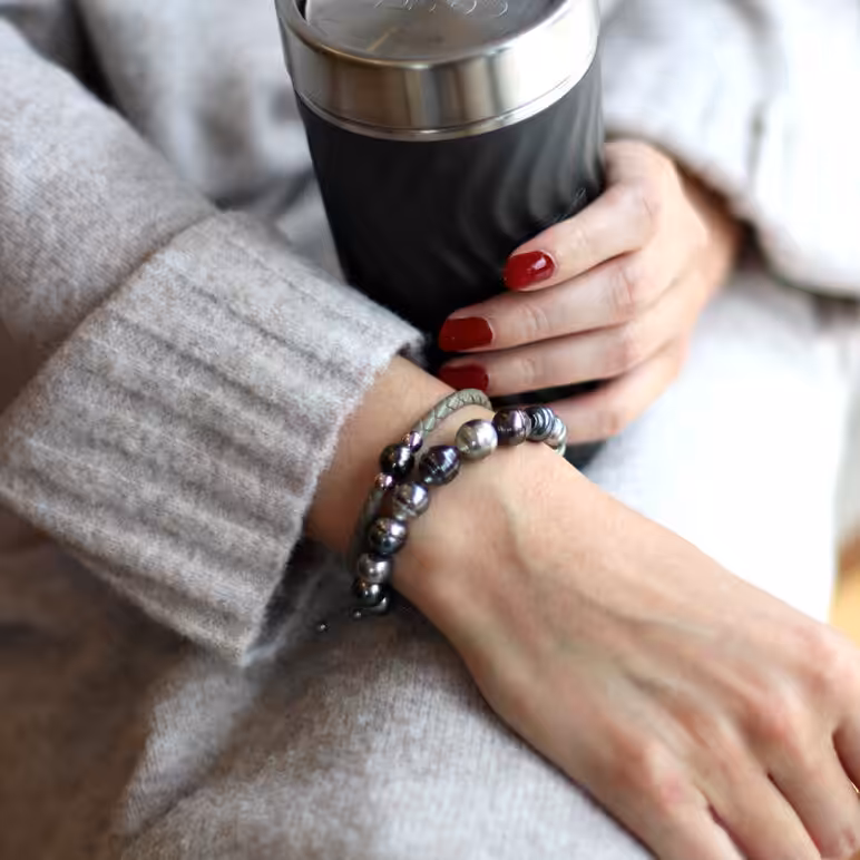 Tahitian Solo Pearl Leather Bracelet